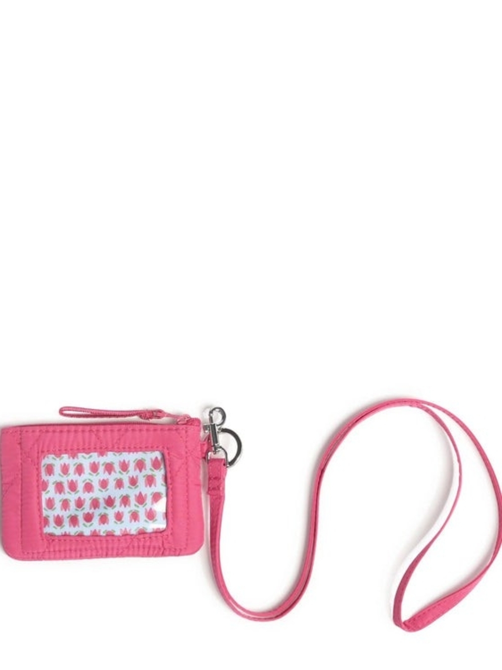 Vera Bradley Peacock Pink Zip ID Case & Lanyard in Ultralight